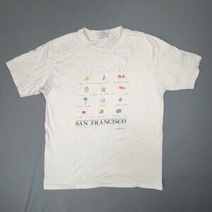 Vintage Hanes San Francisco Graphic Tee XL White USA Made 90s Tourist Shirt